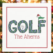 Preppy Christmas Golf Blauw Groen Argyle Custom Servet