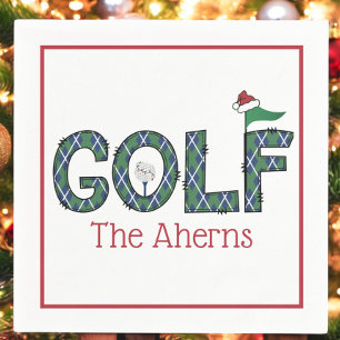 Preppy Christmas Golf Blauw Groen Argyle Custom Servet