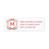Preppy Christmas Mahjong Monogram Etiket (Voorkant)