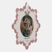 Preppy Christmas Ornament with Photo and Monogram (Rechts)