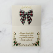 Preppy Christmas Plaid  Feestdagen Kaart (Binnen)