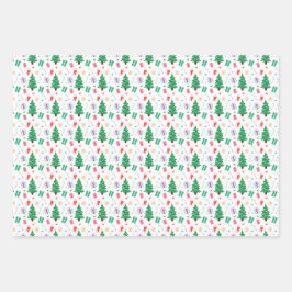 Preppy Christmas Tree Gift Snoep Inpakpapier Vel