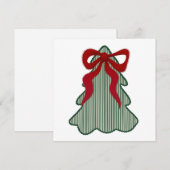 Preppy Christmas Tree Red Bow Hand Drawn Coquette  Feestdagenkaart (Voorkant / Achterkant)