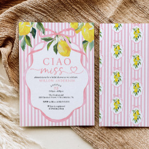 Preppy Citrus Ciao Miss Bruidsuitnodiging Kaart