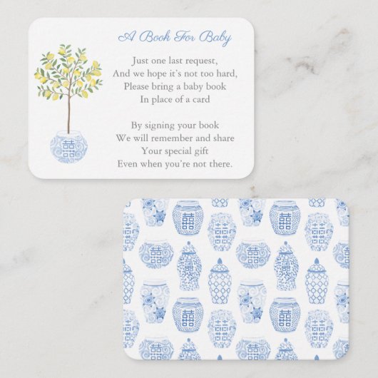 Preppy Citrus Lemon Tree brengt een Baby shower ui Informatiekaartje (Voorkant / Achterkant)