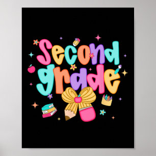 Preppy Ck naar school 2e klas Coquette Bow Meisjes Poster