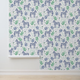 Preppy Classic Zebra's en Martinis White Behang