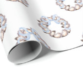 Preppy Coastal Oyster Bow Krans Kerstmis Cadeaupapier (Rol Hoek)