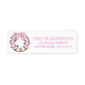 Preppy Coastal Oyster Bow Krans Kerstmis Etiket (Voorkant)