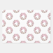 Preppy Coastal Oyster Bow Krans Kerstmis Inpakpapier Vel (Voorkant)