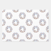 Preppy Coastal Oyster Bow Krans Kerstmis Inpakpapier Vel (Voorkant)