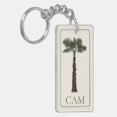 Preppy Coastal Palm Tree Monogram Sleutelhanger (Voorkant Links)