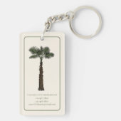 Preppy Coastal Palm Tree Monogram Sleutelhanger (achterkant)