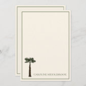 Preppy Coastal Palm Tree Personalized Notitiekaartje (Voorkant / Achterkant)