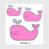 Preppy Coastal Pink Whales Sticker (Vel)