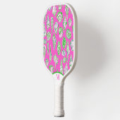 Preppy Coastal Sea Shells op Roze Seaside Monogram Pickleball Paddle (Links)