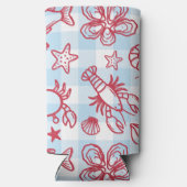 Preppy Coastal Seafood Gingham Kitchen Decor (Achterkant)