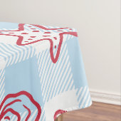 Preppy Coastal Seafood Gingham Kitchen Decor Tafelkleed (Voorbeeld)
