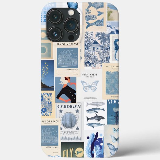 Preppy Collage, Trendy Zomer Collage Telefoon Case (Achterkant)