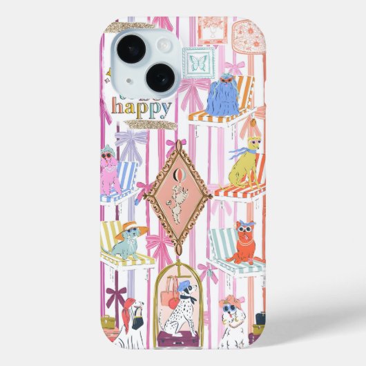 Preppy Collage, Trendy Zomer Collage Telefoon Case (Achterkant)