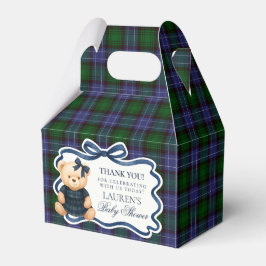 Preppy Coquette Bow Bear Baby Shower Favor Box Bedankdoosjes