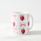Preppy Coquette Bow Mug fraise rose fille (Devant droit)