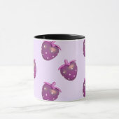 Preppy Coquette Kawaii Girly Purple Strawberry Mug (Centre)