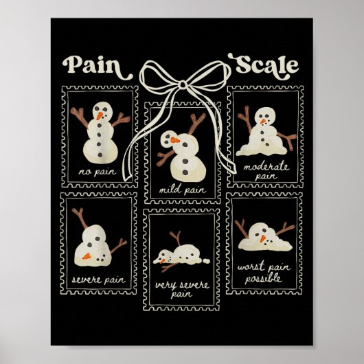 Preppy Coquette Pain Scale Stamps Snowmen Trauma E Poster (Voorkant)