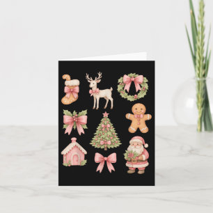 Preppy Coquette Strik Nk Kerstboom Kerstman Peperk Kaart