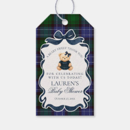 Preppy Coquette Strikdas Beer Tartan Baby Shower F Cadeaulabel