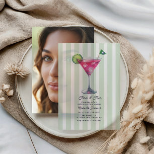 Preppy Country Club Martini Golf Bachelorette Vellum Uitnodigingen