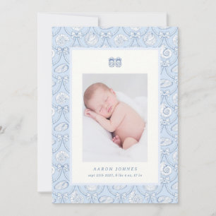 Preppy Couquette Kust Baby Geboorteaankondiging Kaart