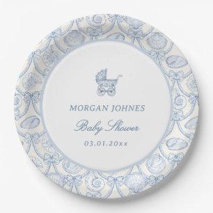 Preppy Couquette Kust Baby Shower Papieren Bordje