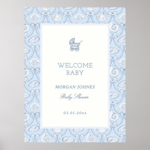 Preppy Couquette Kust Baby Shower Welkom Poster