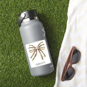 Preppy Crème en Zwarte Streep Strik Sticker