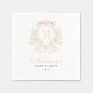 Preppy Crest Baby Shower Invitation Servet