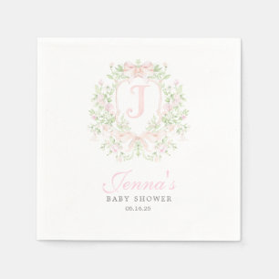Preppy Crest Baby Shower Uitnodiging Servet