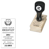Preppy Crest Monogram Retouradresstempel Rubberstempel (Gestempeld)