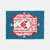 Preppy Cute Goose Coquette Bow Valentine's Day Wom Fleece Deken (Voorkant (Horizontaal))