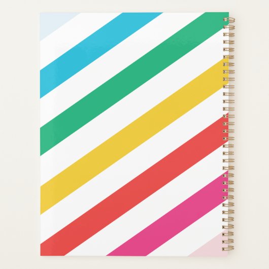 Preppy Diagonal Rainbow Stripe personnalisée (Dos)