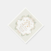 Preppy Dwaffe Gans Neutrale Strik Bloemige Baby Sh Servet (Hoek)