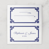 Preppy Elegant Navy Blue Grieks Key Escort Kaarten (Buitenkant ongevouwen)