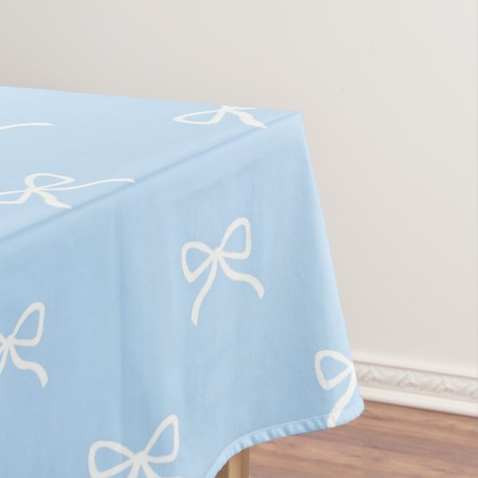 Preppy Elegante Blauwe Strik Patroon Lente & Zomer Tafelkleed (Voorbeeld)
