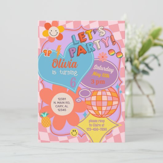 Préppy entre ado super invitation d'anniversaire. (Debout devant)