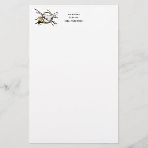 Preppy Equestrian Paard Springen Door Hoorn Kleur Briefpapier