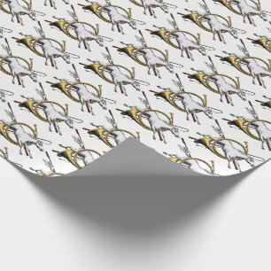 Preppy Equestrian Paard Springen Door Hoorn Kleur Cadeaupapier