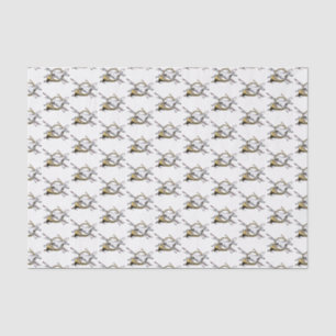 Preppy Equestrian Paard Springend Door Hoorn Kleur Tissuepapier
