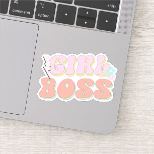 Preppy esthetisch meisje baas sticker