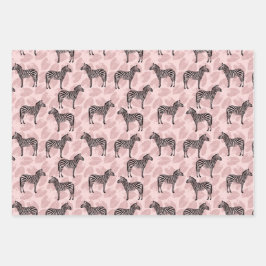Preppy esthetisch Roze Zebra Inpakpapier Vel