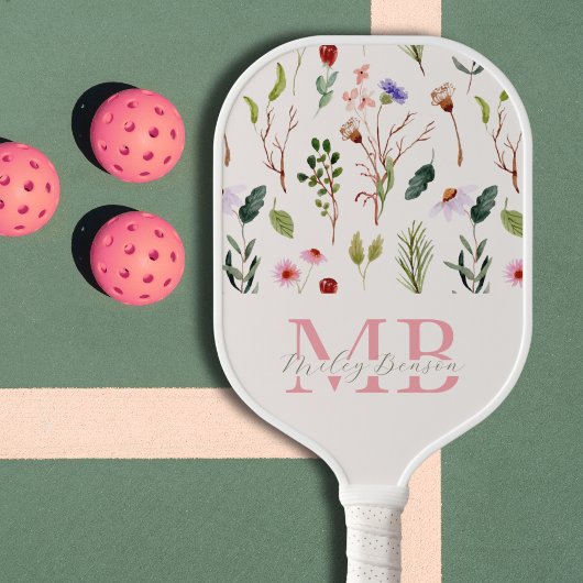 Preppy esthetische retro wilde bloemen Schattige m Pickleball Paddle